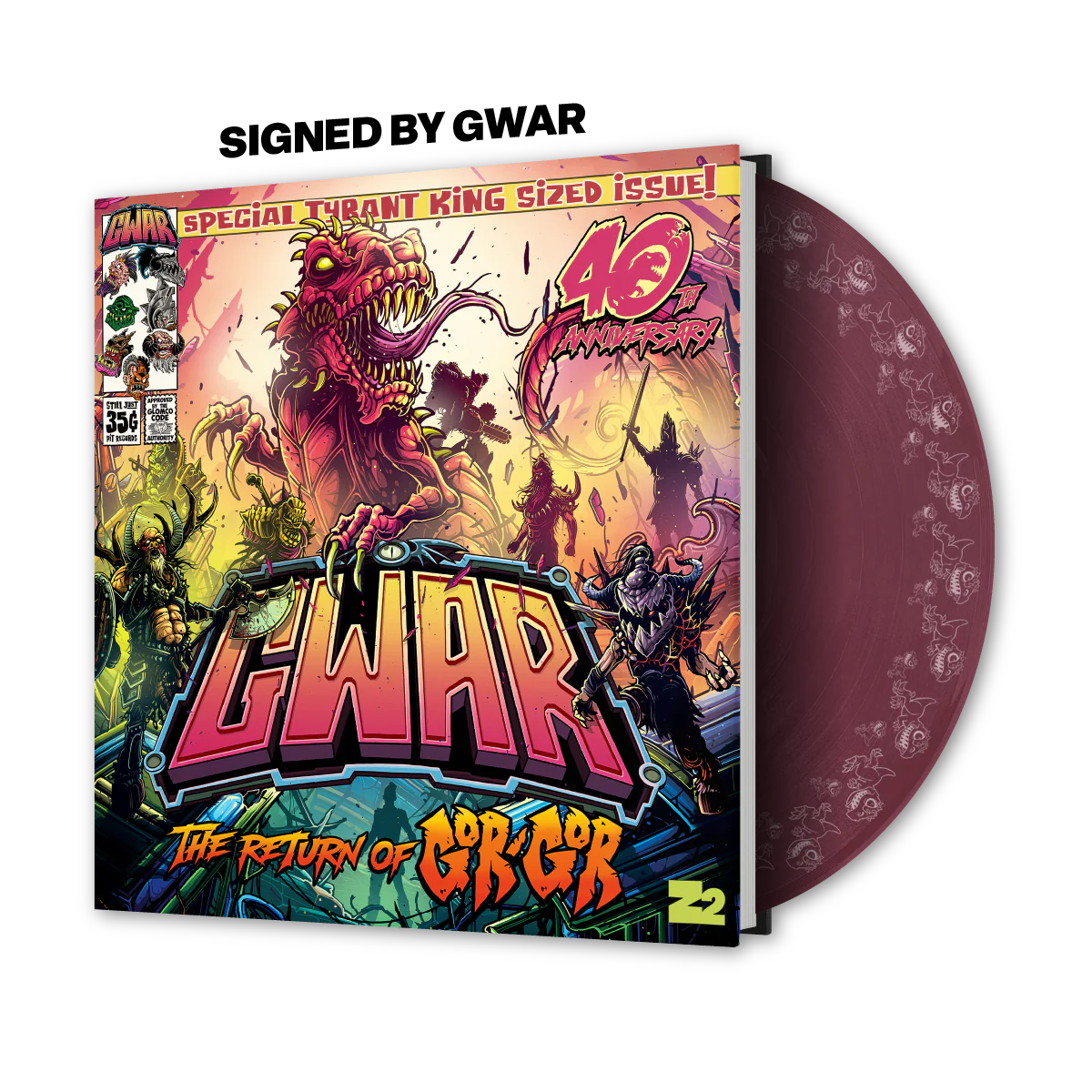 GWAR: 'The Return of Gor Gor' Signed Platinum Edition Comic Book + Vinyl LP (Limited Edition Fruit Punch) - Image 2